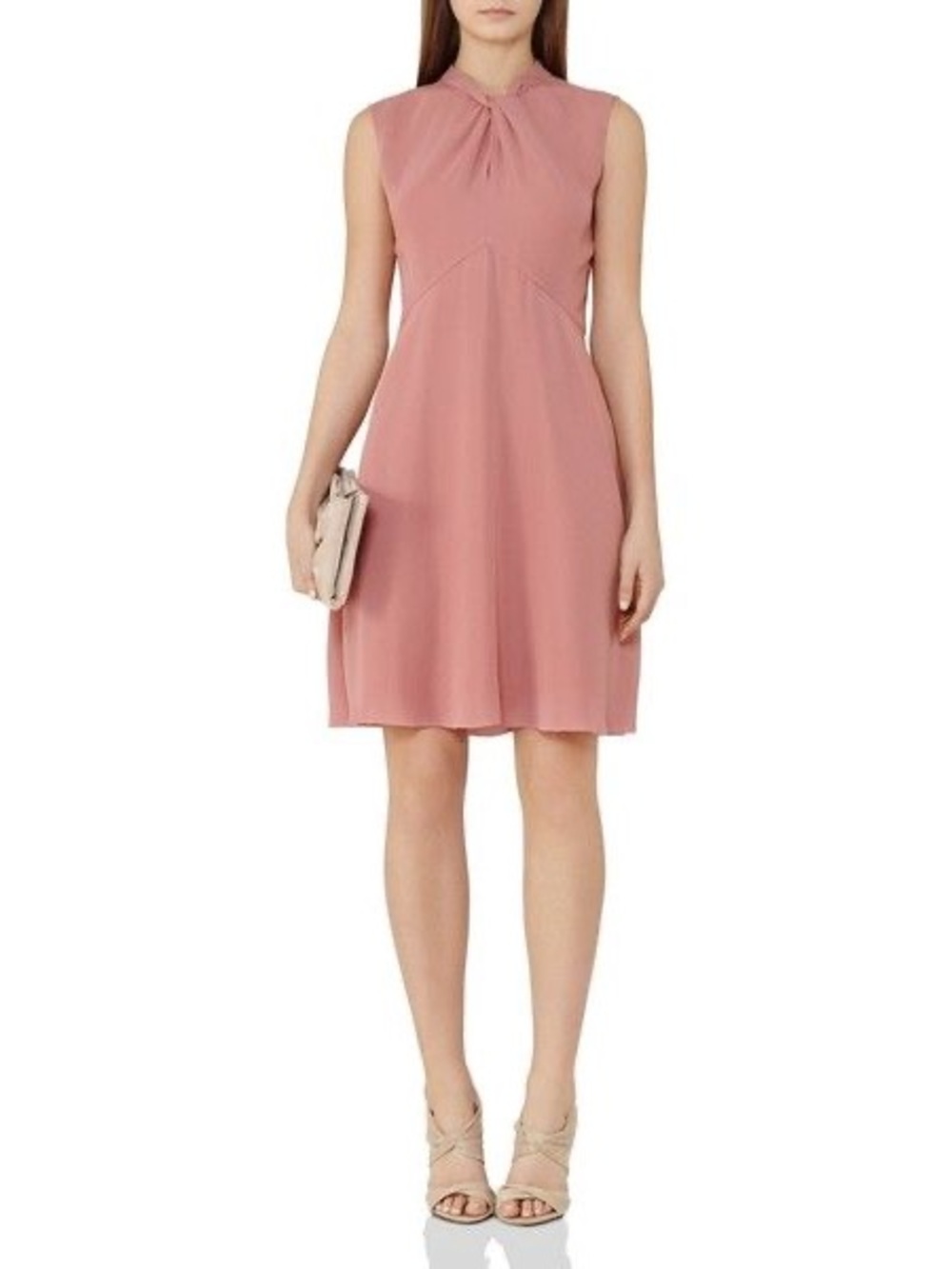 Reiss Beauvoir Rose Pink Sleeveless Mini Dress